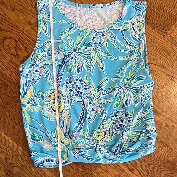 Lilly Pulitzer Luxletic Greer Tank in the Bermuda Blue Turtle Season, Medium - Picture 5 of 6
